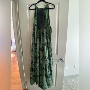 Black and green maxi dress